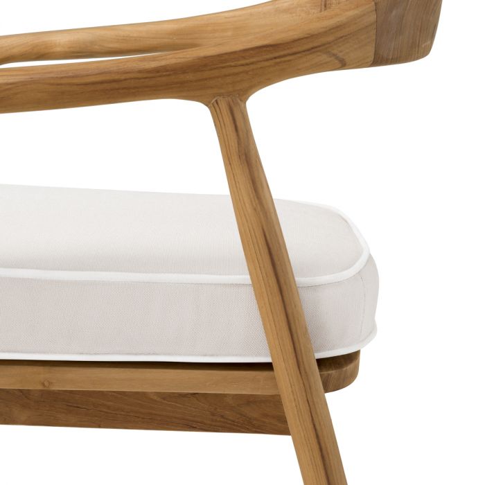 Outdoor Dining Chair Beale natural teak flores off-white