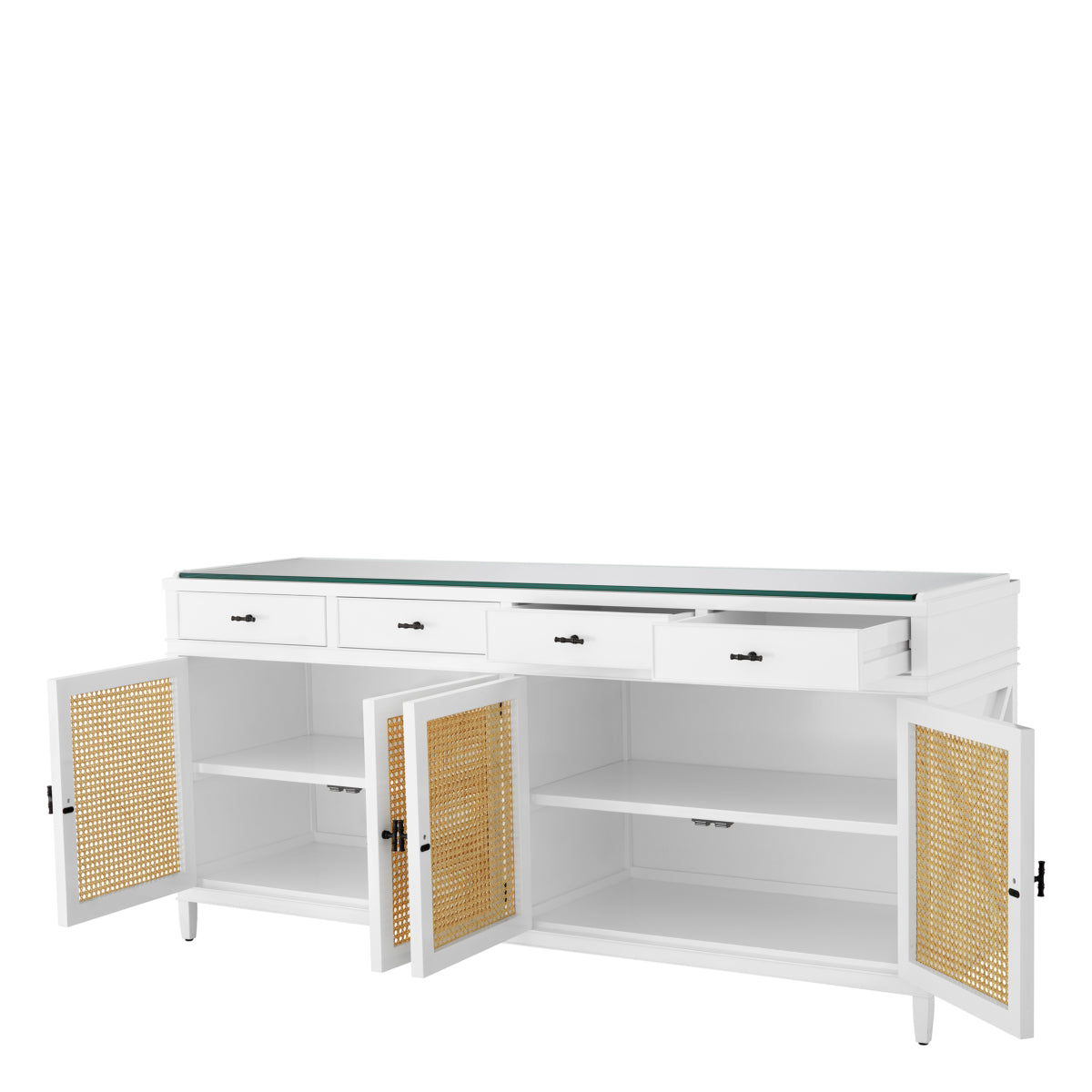 Natural Cane 4-Door Dresser Bahamas | Eichholtzmh.com