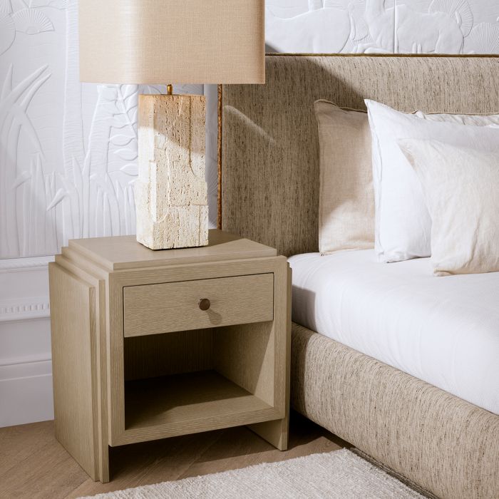 Nightstand ArtDeco washed oak veneer