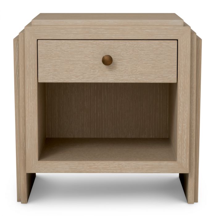 Nightstand ArtDeco washed oak veneer