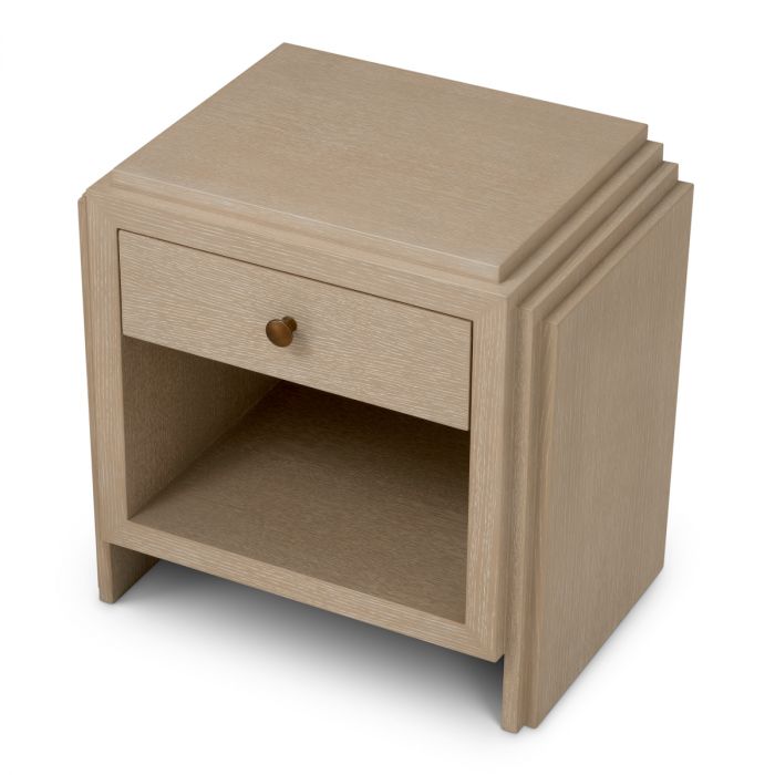Nightstand ArtDeco washed oak veneer