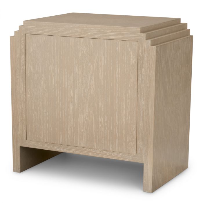 Nightstand ArtDeco washed oak veneer