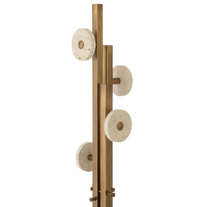 Coatrack Amadora vintage brass finish travertine