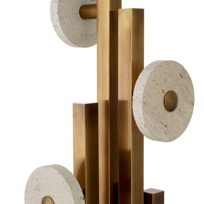 Coatrack Amadora vintage brass finish travertine
