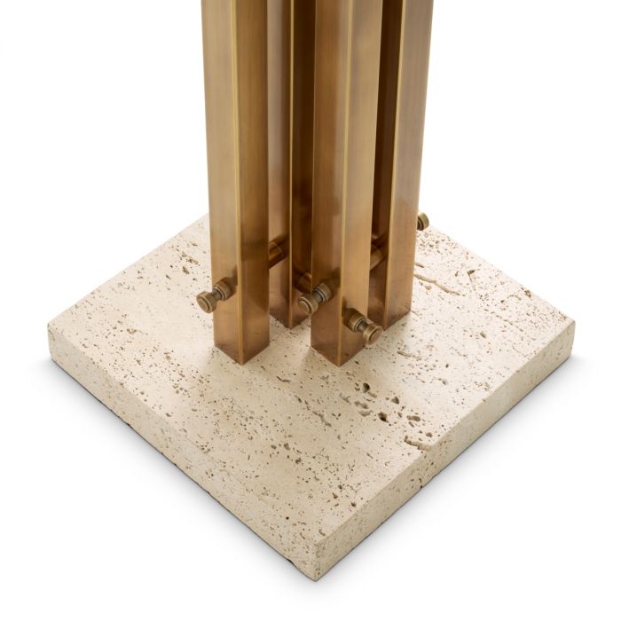 Coatrack Amadora vintage brass finish travertine
