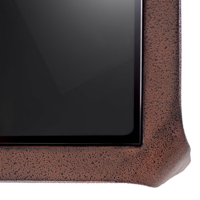 Side Table Quentin oxidized look black glass