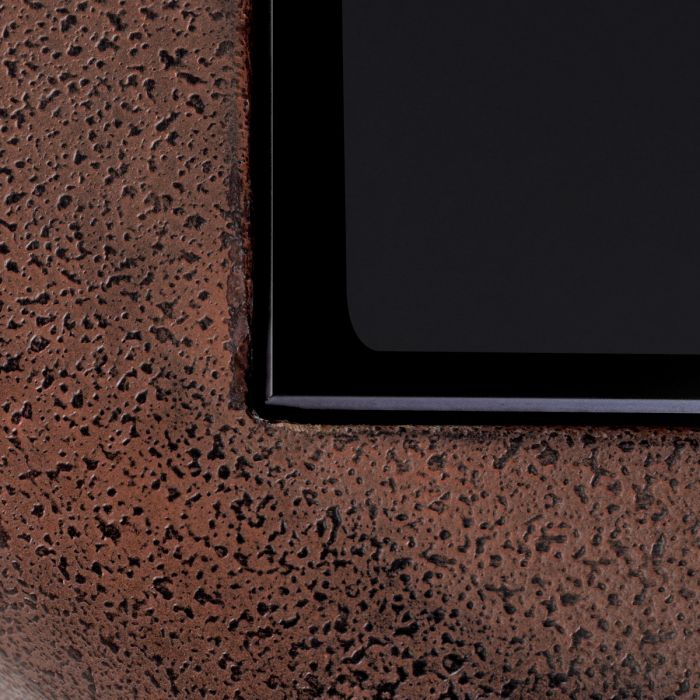 Side Table Quentin oxidized look black glass