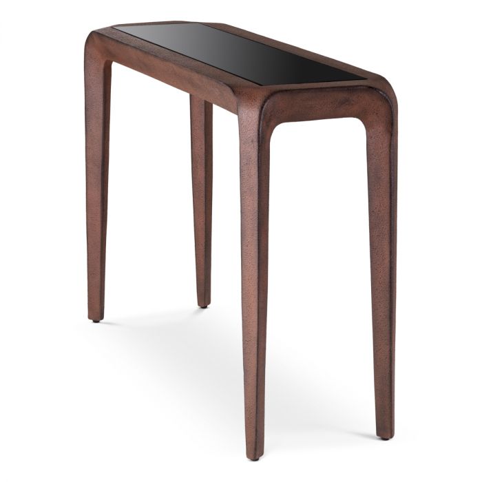 Console Table Quentin oxidized look black glass