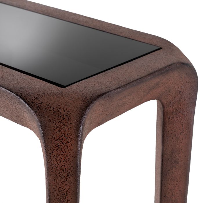 Console Table Quentin oxidized look black glass
