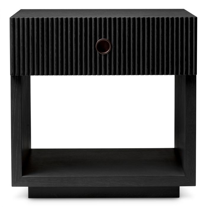 Nightstand Dimitrios charcoal grey oak veneer