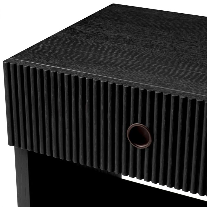 Nightstand Dimitrios charcoal grey oak veneer