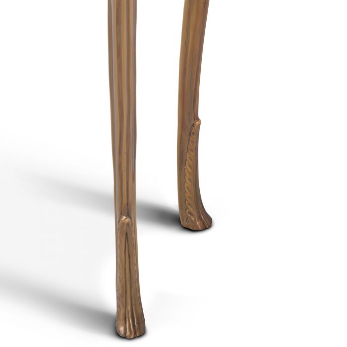 Console Table Fabiola vintage brass finish white marble