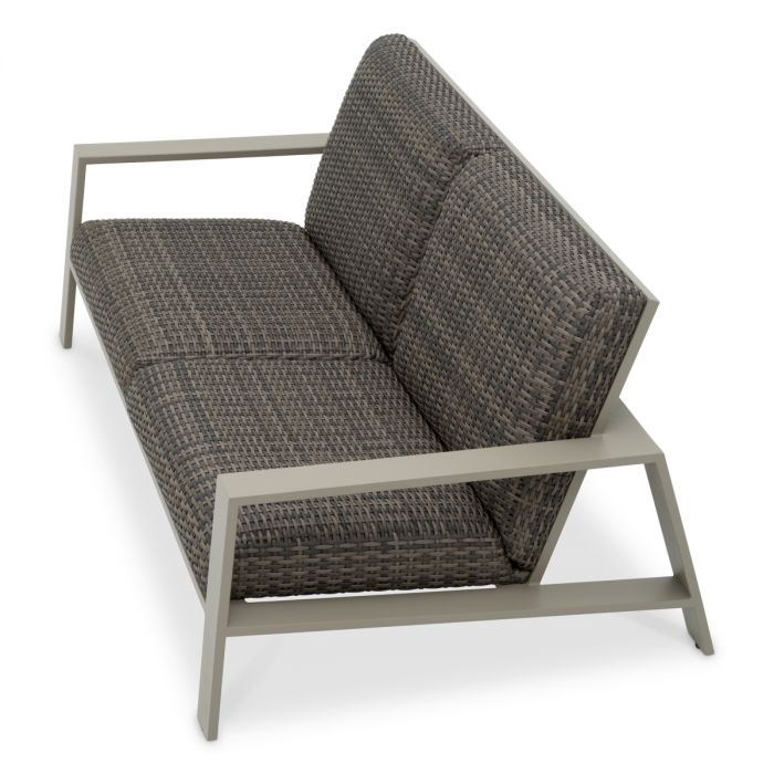 Outdoor Sofa Belle Vue grey finish grey faux rattan