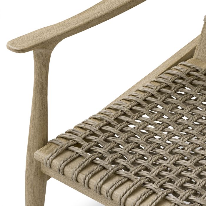 Outdoor Chair Manzo aged teak greige rope