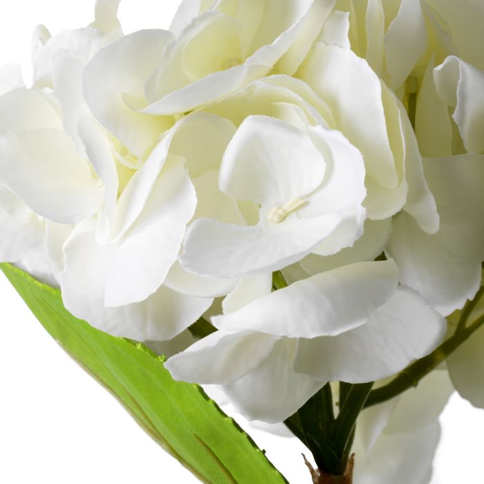 Bouquet of Hydrangeas white tones real touch 48 pcs/2 varieties