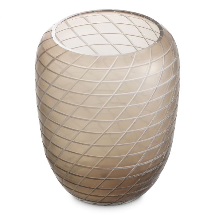 Vase Tarano L matte sand color glass