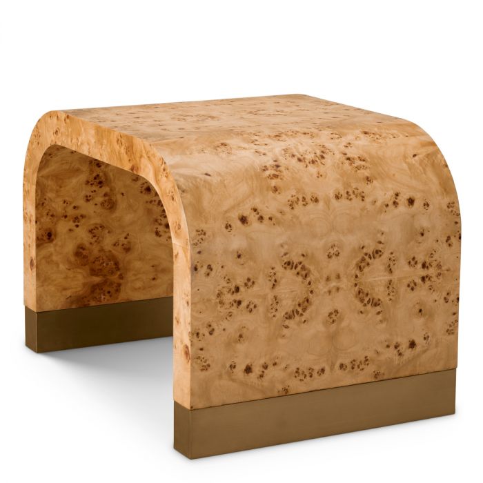 Side Table Quinton light brown mappa burl veneer