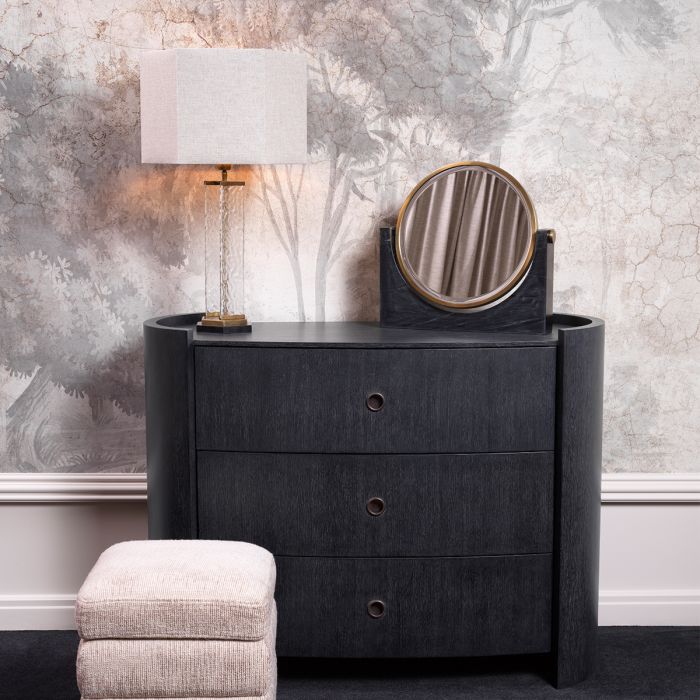 Drawer Dresser Splendora charcoal grey oak veneer bronze finish
