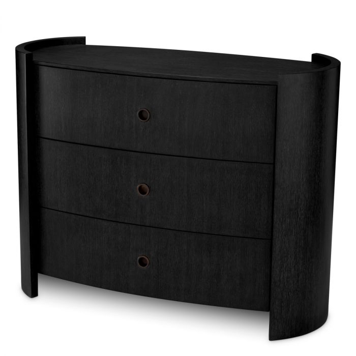 Drawer Dresser Splendora charcoal grey oak veneer bronze finish