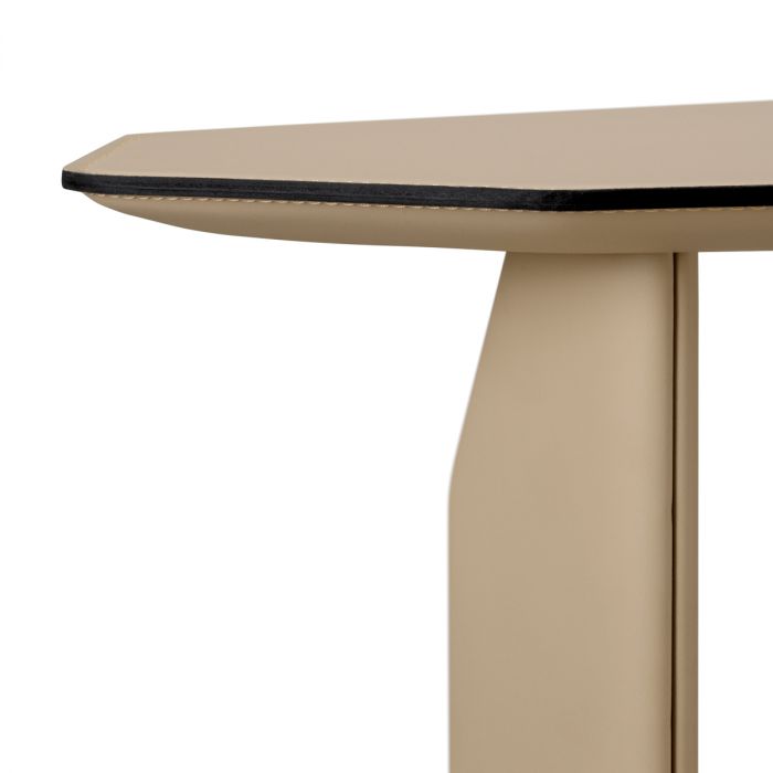 Side Table Maurizio faux leather light brown