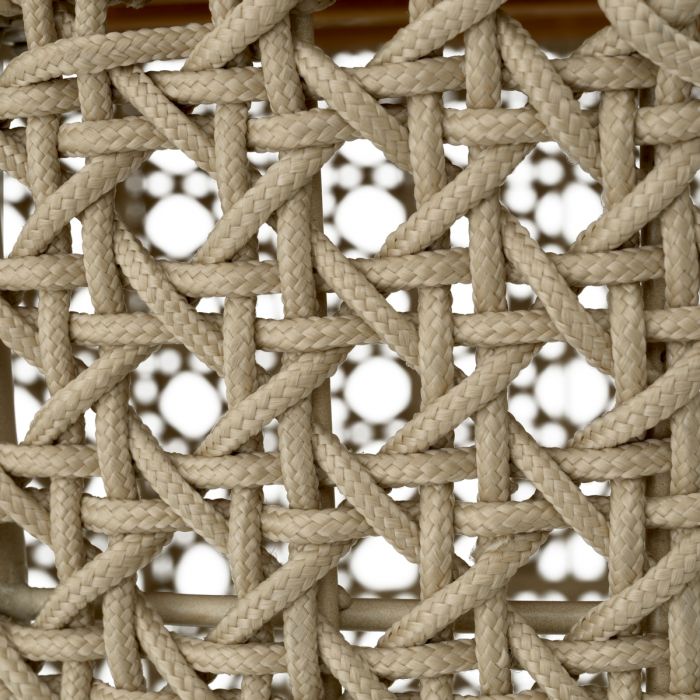 Outdoor Side Table Trinity cream weave natural teak