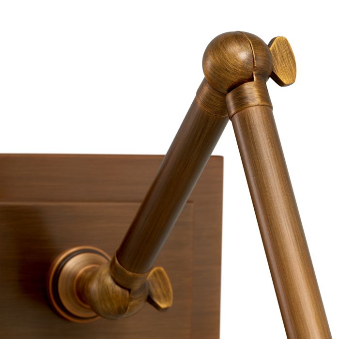 Wall Lamp Luca S rattan antique brass finish