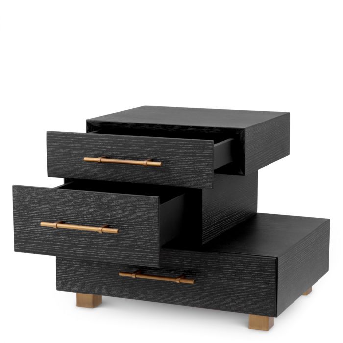 Nightstand Evendale charcoal oak veneer