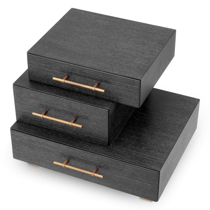 Nightstand Evendale charcoal oak veneer