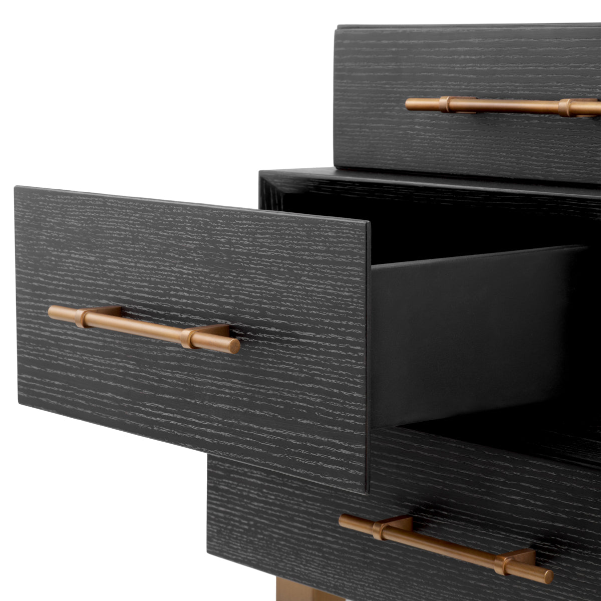 Black Oak 3-Drawer Nightstand Evendale | Eichholtzmh.com