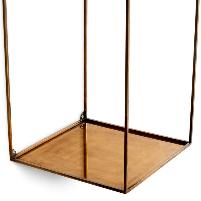 Wall Rack Deco rectangular vintage brass finish set of 2