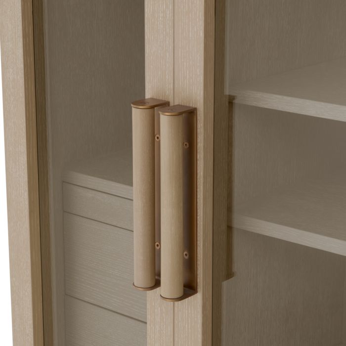 Bar Cabinet Connaught washed oak veneer brushed brass finish