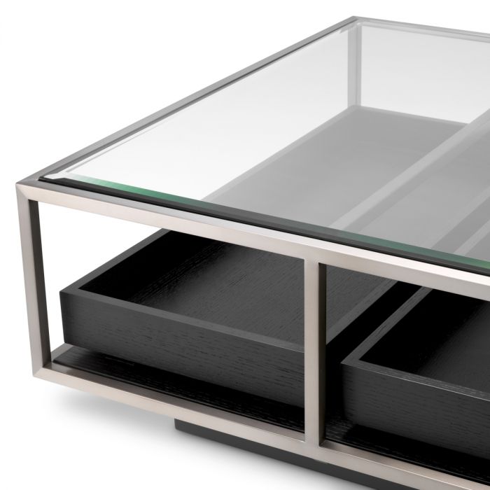 Coffee Table Roxton brushed steel finish