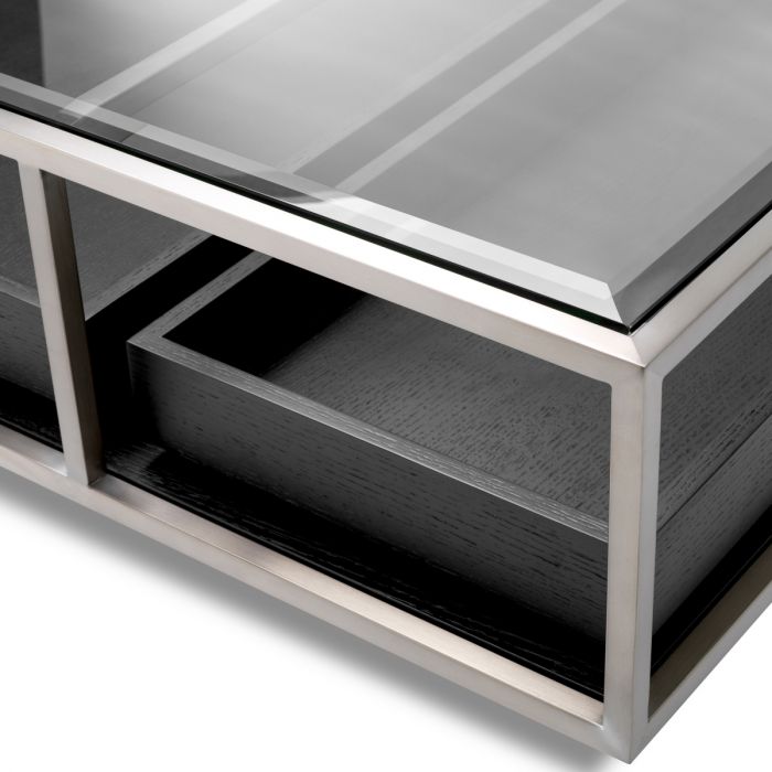 Coffee Table Roxton brushed steel finish