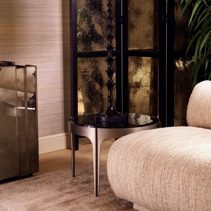 Side Table Artemisa brushed steel finish