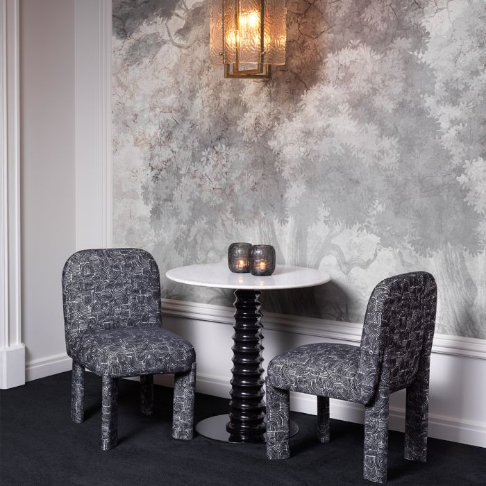 Dining Table Verano black finish white marble top