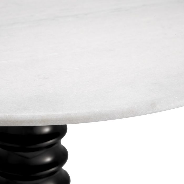 Dining Table Verano black finish white marble top