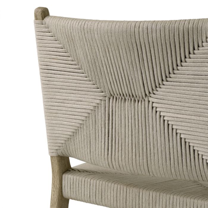 Outdoor Dining Chair Pivetti aged teak light grey rope