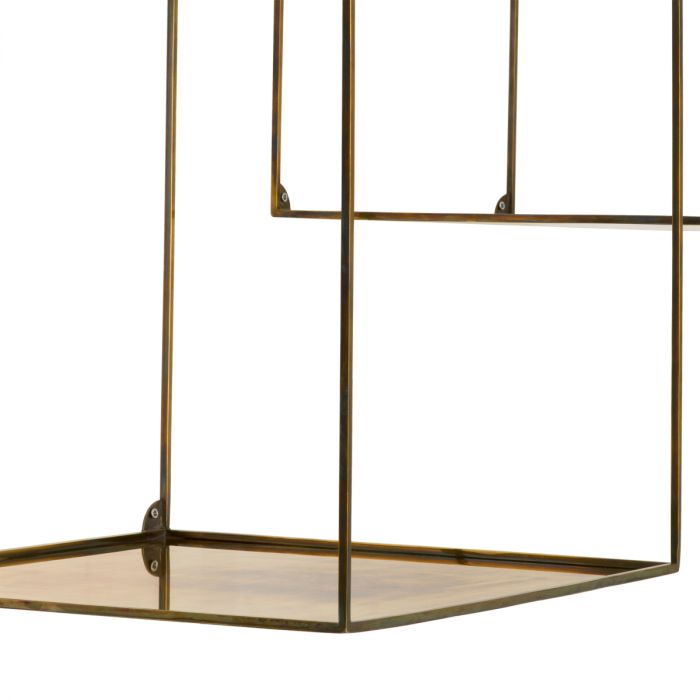 Wall Rack Deco square vintage brass finish set of 2
