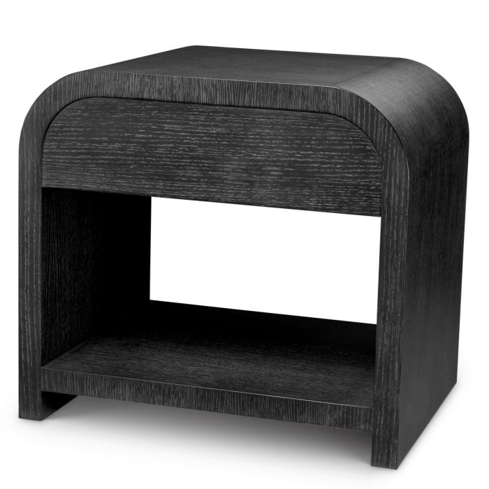 Nightstand Rhodes charcoal grey oak veneer