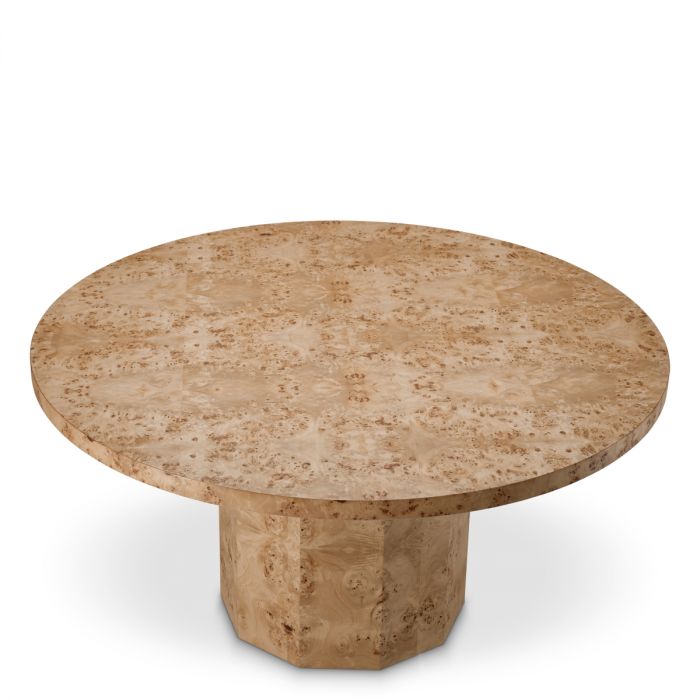 Dining Table Kingsgrove light brown mappa burl wood veneer