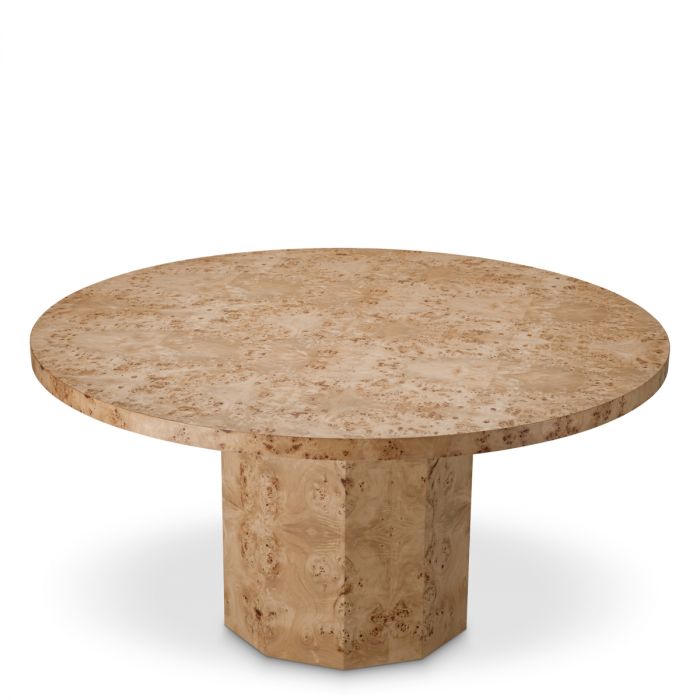 Dining Table Kingsgrove light brown mappa burl wood veneer