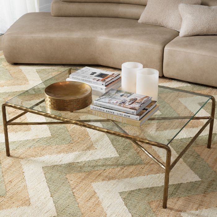 Coffee Table Xandria vintage brass finish