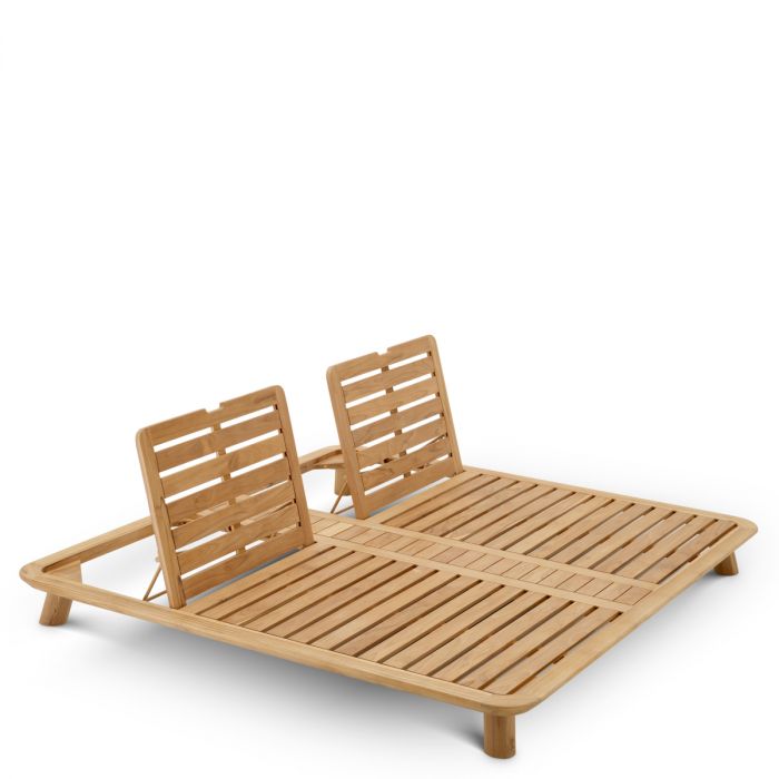 Outdoor Daybed Weston Double natural teak viola sand