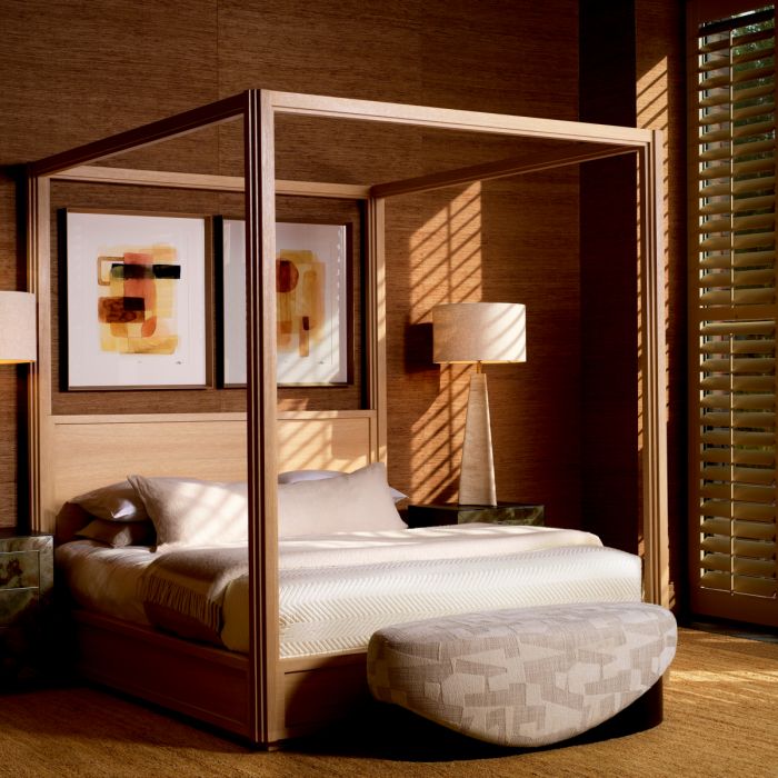 Canopy Bed Tribeca natural oak veneer King size