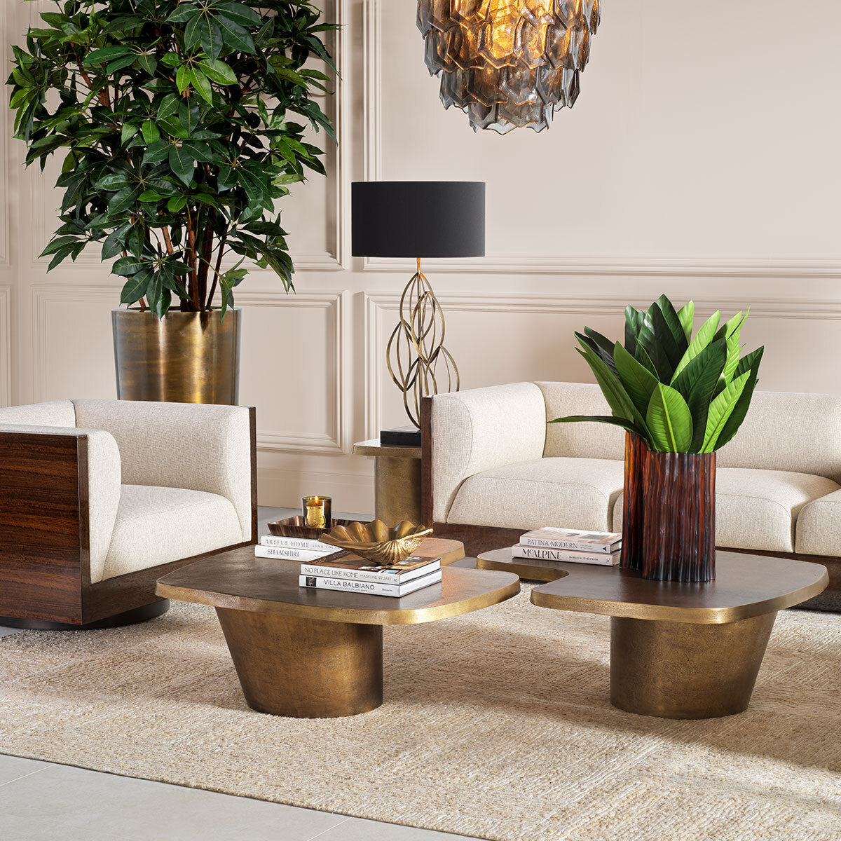 Vintage Brass Coffee Table Set (2) Pierro | Eichholtzmh.com