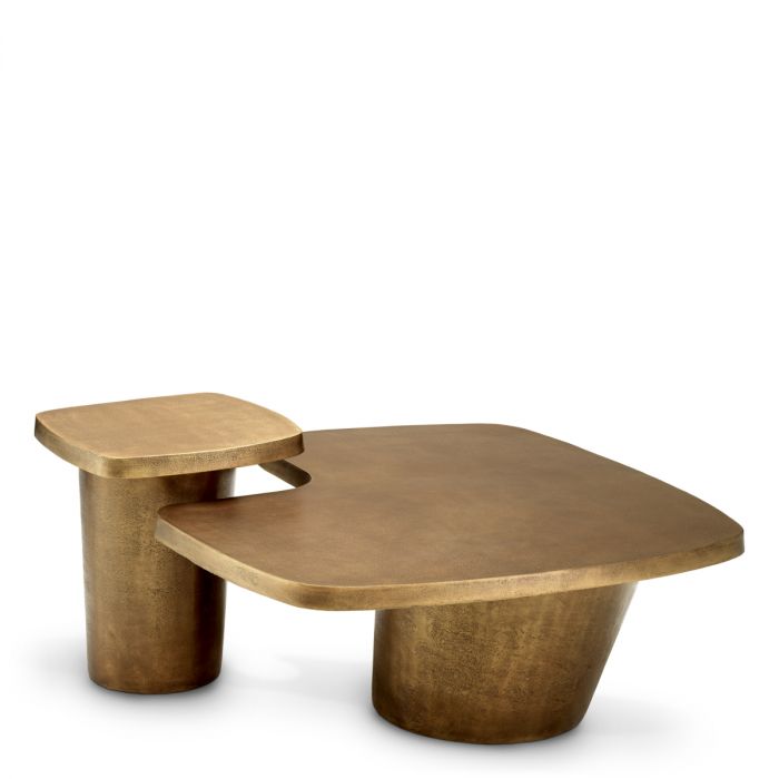 Coffee Table Pierro vintage brass finish set of 2