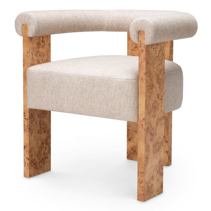 Dining Chair Percy light brown mappa burl veneer loki natural