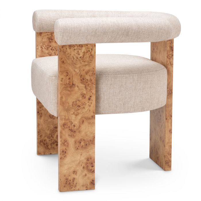 Dining Chair Percy light brown mappa burl veneer loki natural