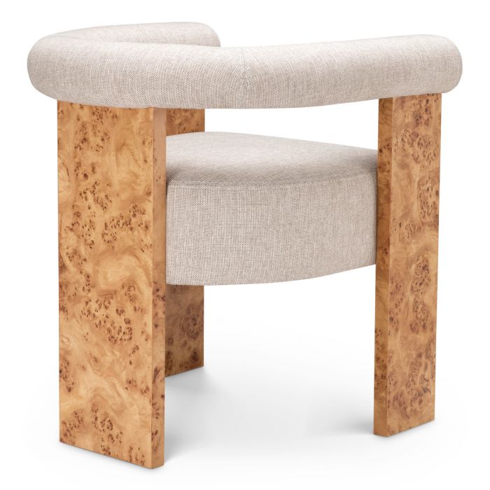 Dining Chair Percy light brown mappa burl veneer loki natural
