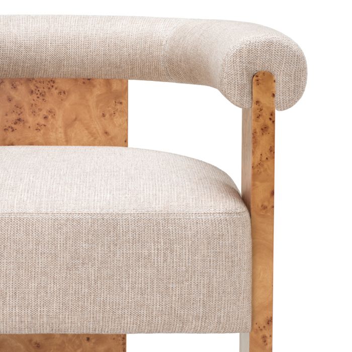 Dining Chair Percy light brown mappa burl veneer loki natural